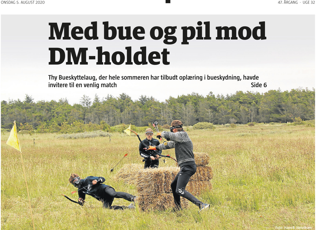 Med bue og pil mod DM-holdet fra Thy Bueskyttelaug – Thisted Posten d. 5/8-2020